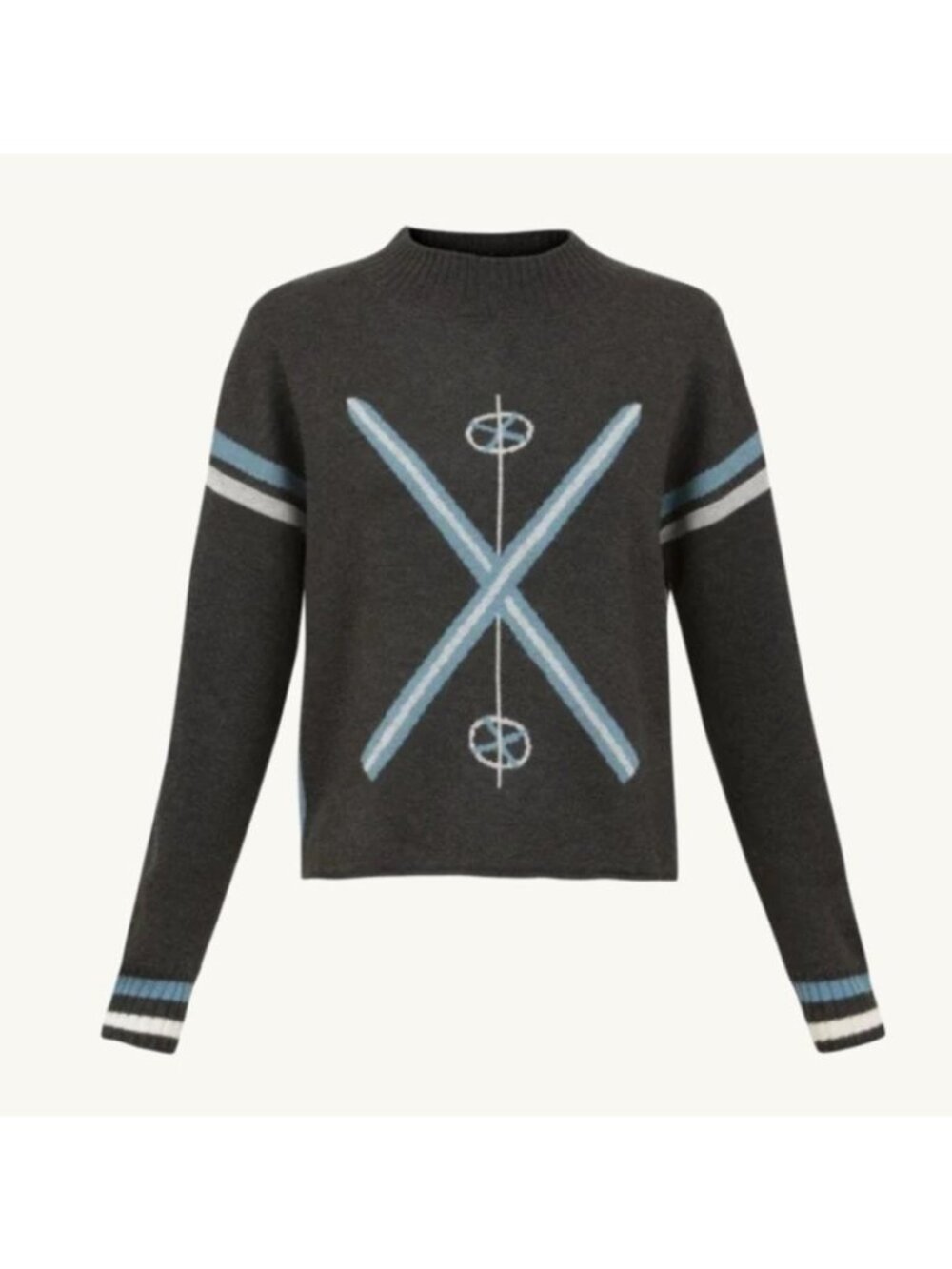 NWT Krimson Klover Traverse Pullover Sweater Small Charcoal Blue Wool Blend - Picture 3 of 14